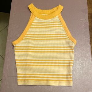 American Eagle tank top - yellow and white stripes- like new